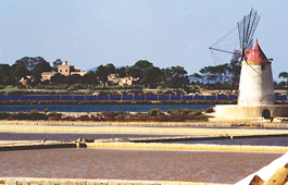Veduta di Mozia dalle saline